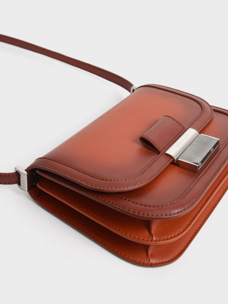 Charles And Keith Charlot Crossbody Bags Brown | PHILIPPINES H813