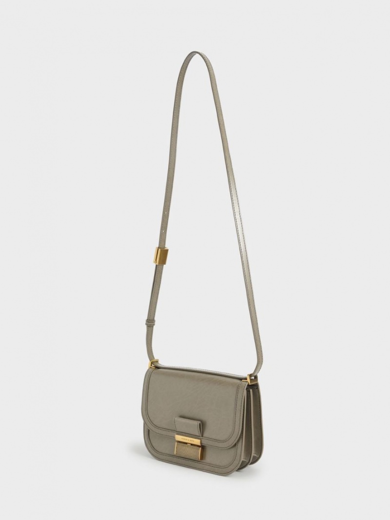 Charles And Keith Charlot Crossbody Bags Grey | PHILIPPINES Y143