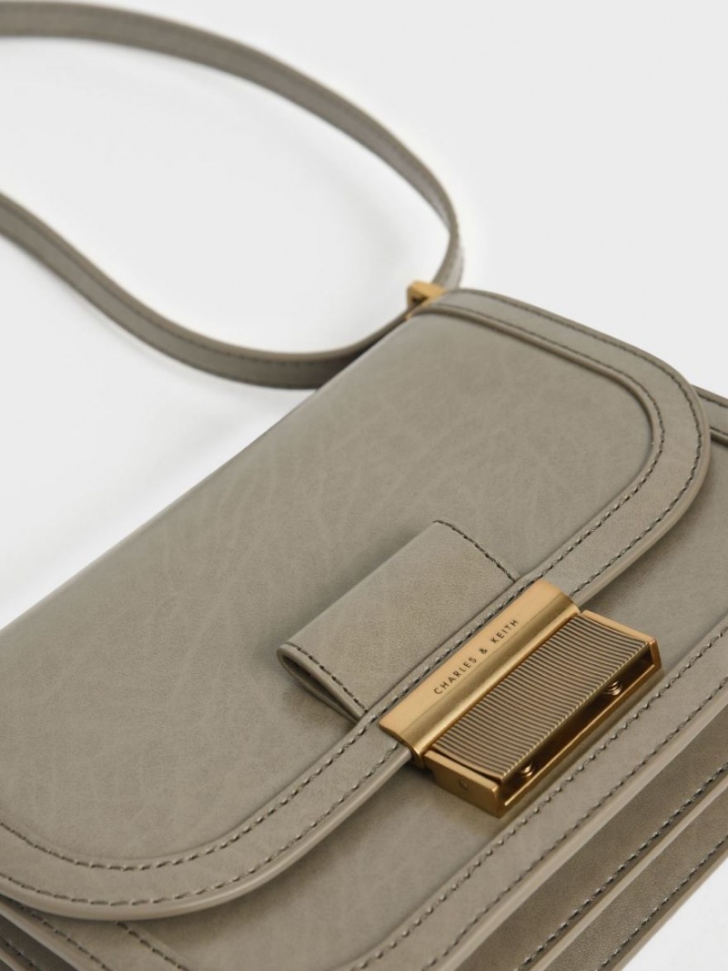 Charles And Keith Charlot Crossbody Bags Grey | PHILIPPINES Y143