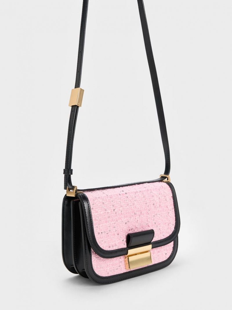 Charles And Keith Charlot Tweed Shoulder Bags Multicolor | PHILIPPINES H416