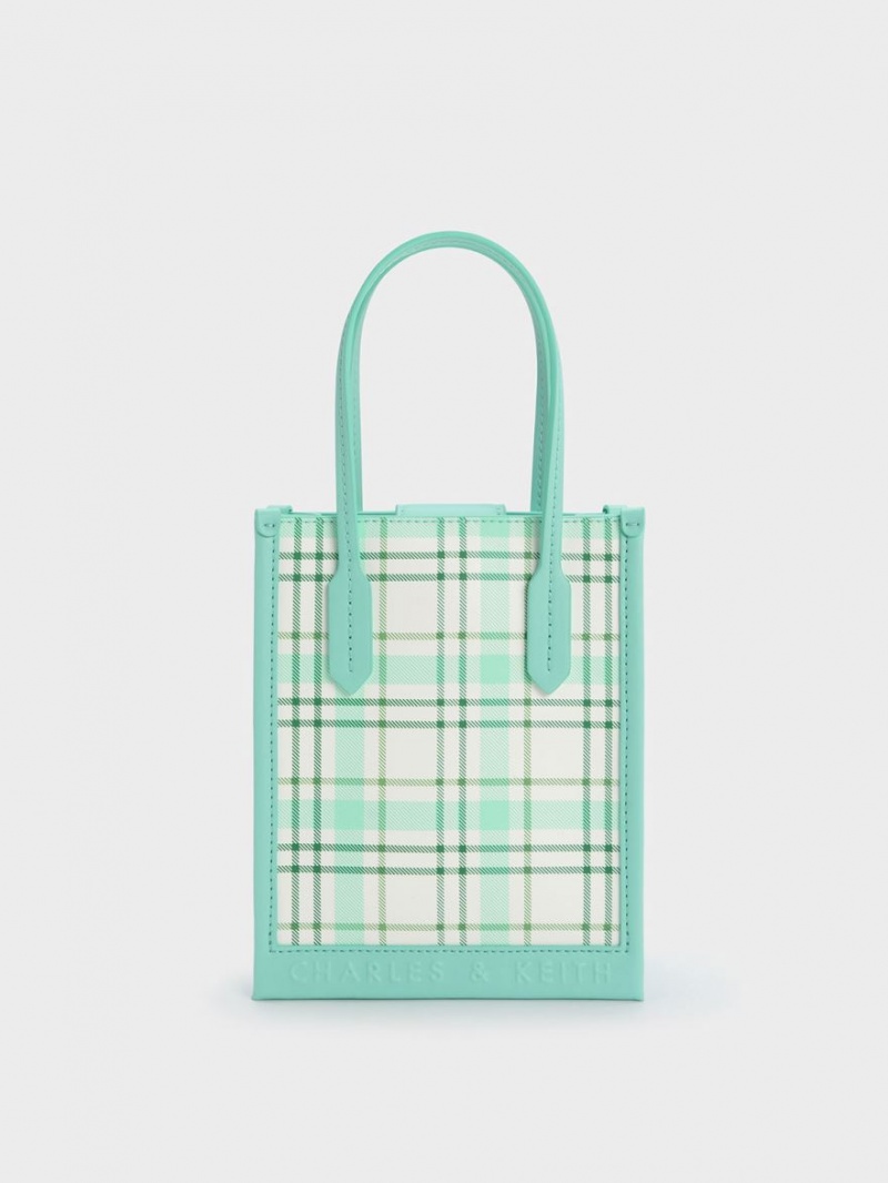 Charles And Keith Checkered Geometric Tote Bags Multicolor | PHILIPPINES U963