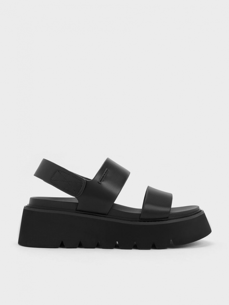 Charles And Keith Chunky Platform Sandals Black | PHILIPPINES H826