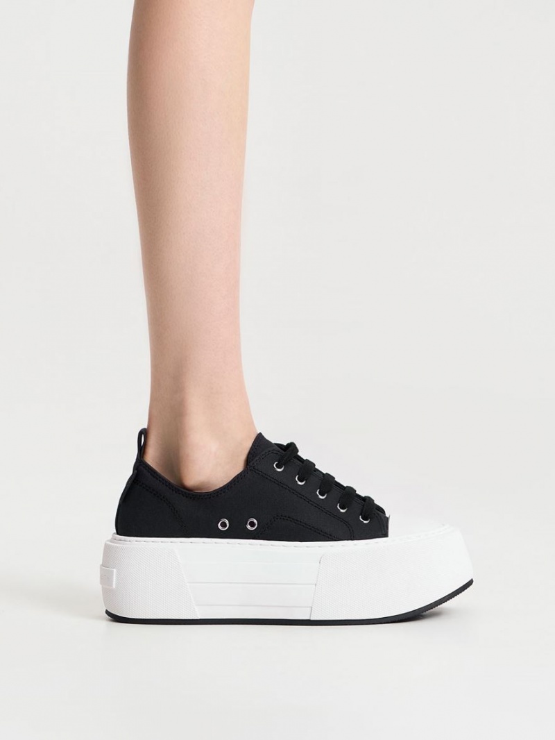 Charles And Keith Chunky Platform Sneakers Black | PHILIPPINES J976