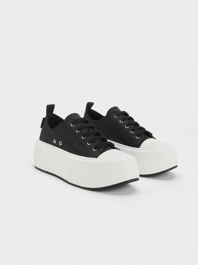 Charles And Keith Chunky Platform Sneakers Black | PHILIPPINES J976