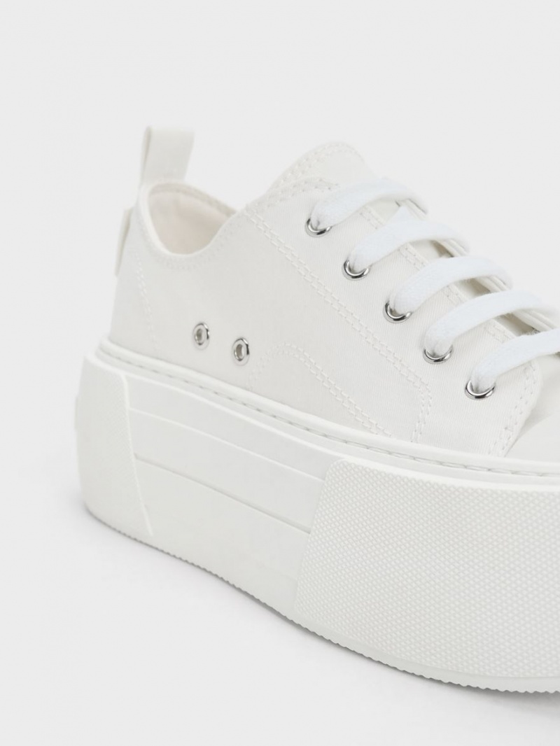 Charles And Keith Chunky Platform Sneakers White | PHILIPPINES W851