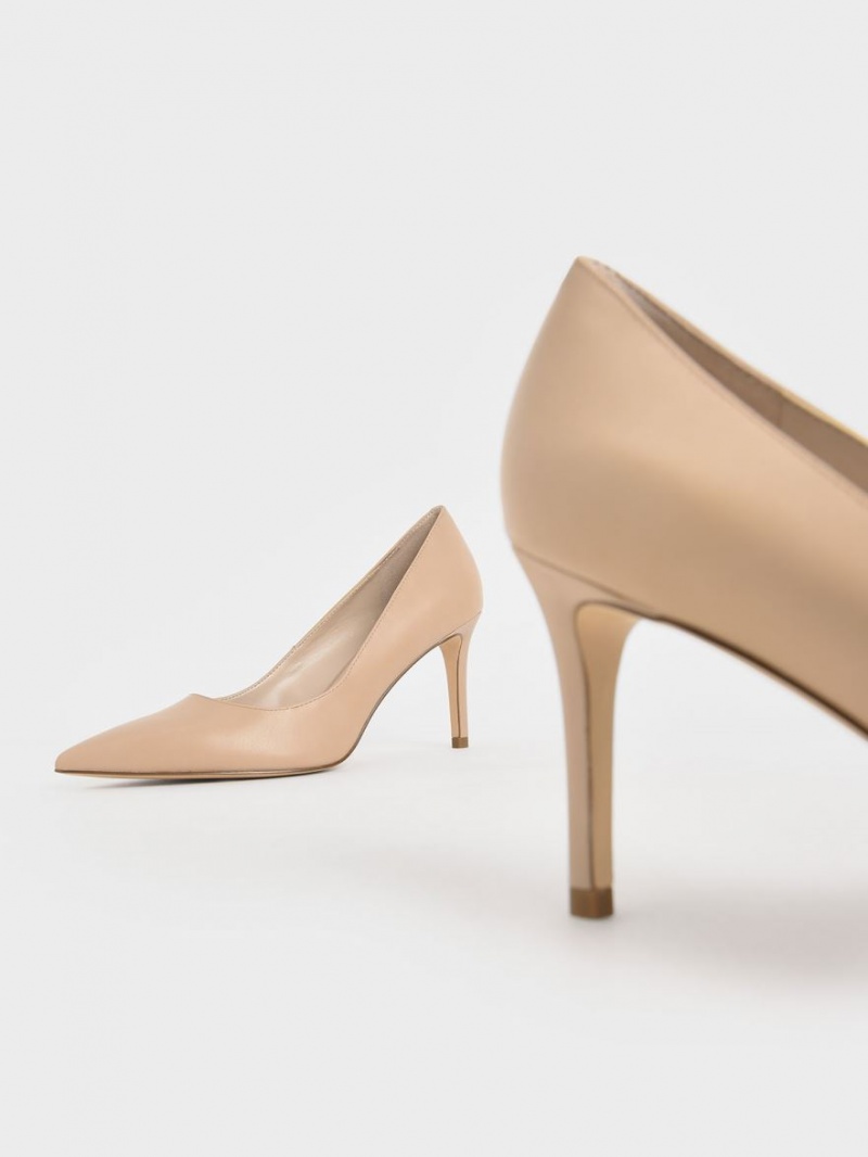 Charles And Keith Classic Stiletto Heel Pumps Beige | PHILIPPINES O651