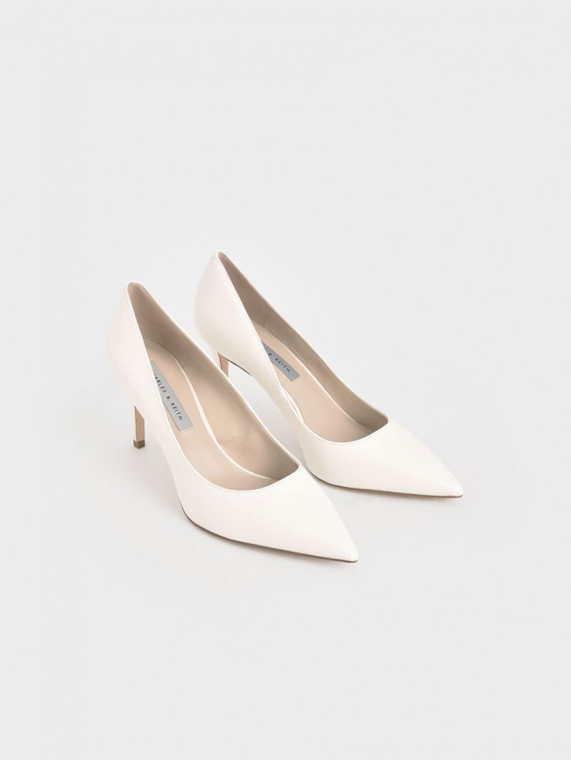 Charles And Keith Classic Stiletto Heel Pumps Cream | PHILIPPINES C745