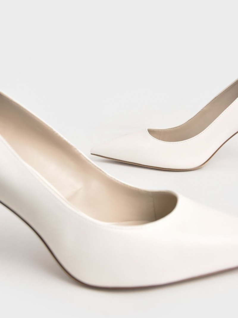 Charles And Keith Classic Stiletto Heel Pumps Cream | PHILIPPINES C745