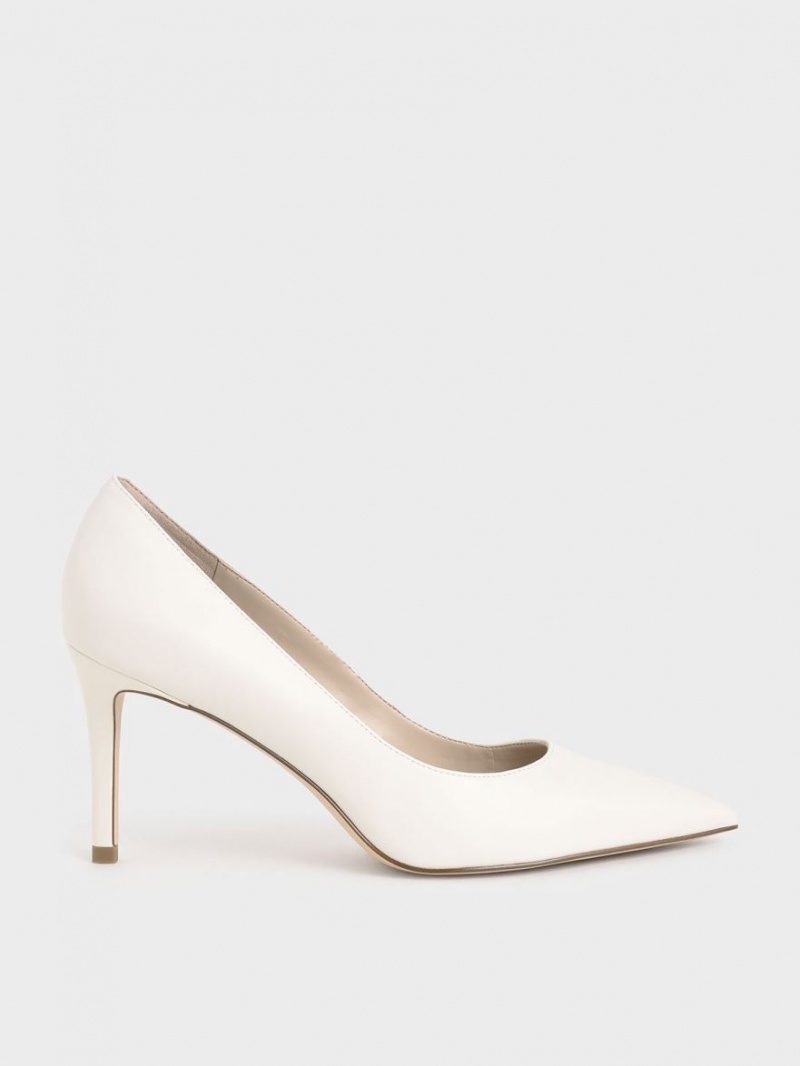 Charles And Keith Classic Stiletto Heel Pumps Cream | PHILIPPINES C745