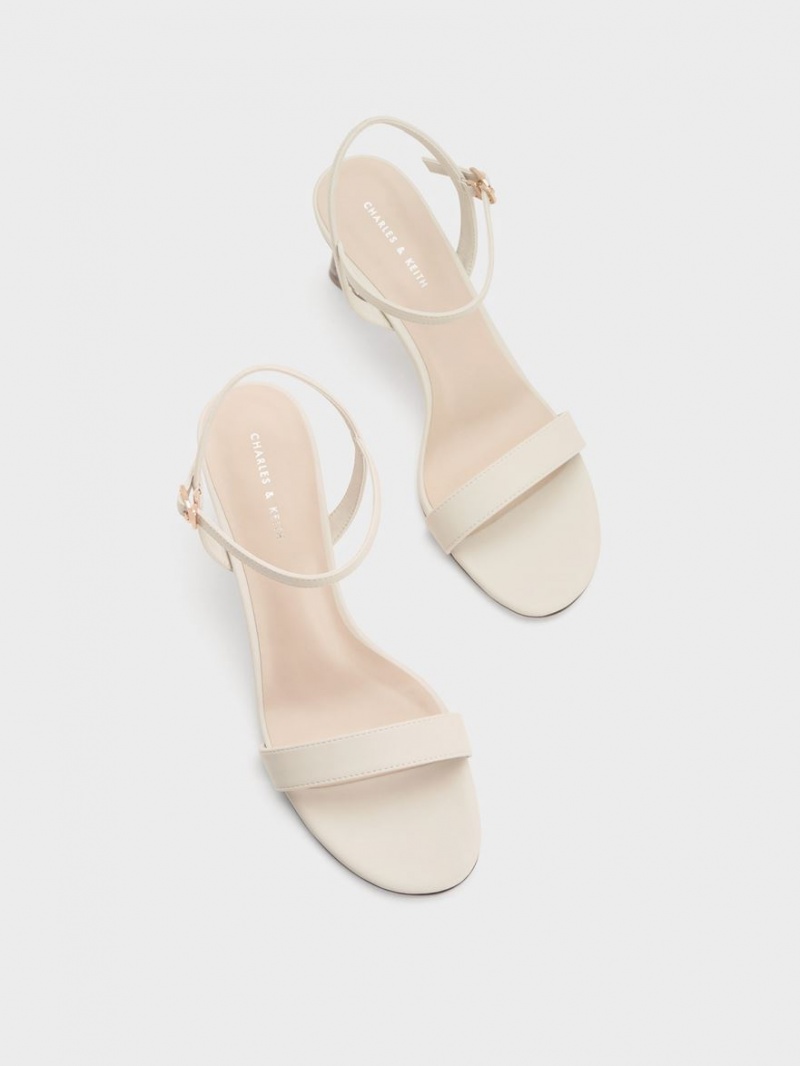 Charles And Keith Clear Trapeze Heels Sandals White | PHILIPPINES W462