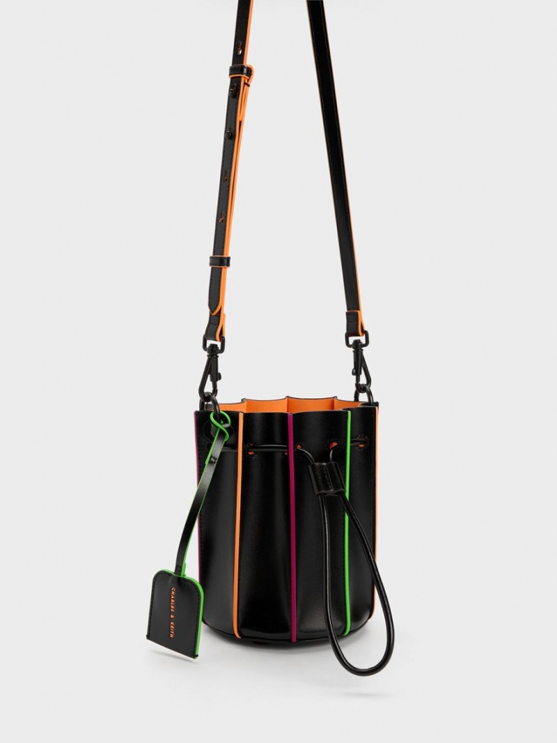 Charles And Keith Clove Top Handle Bucket Bags Black | PHILIPPINES C596