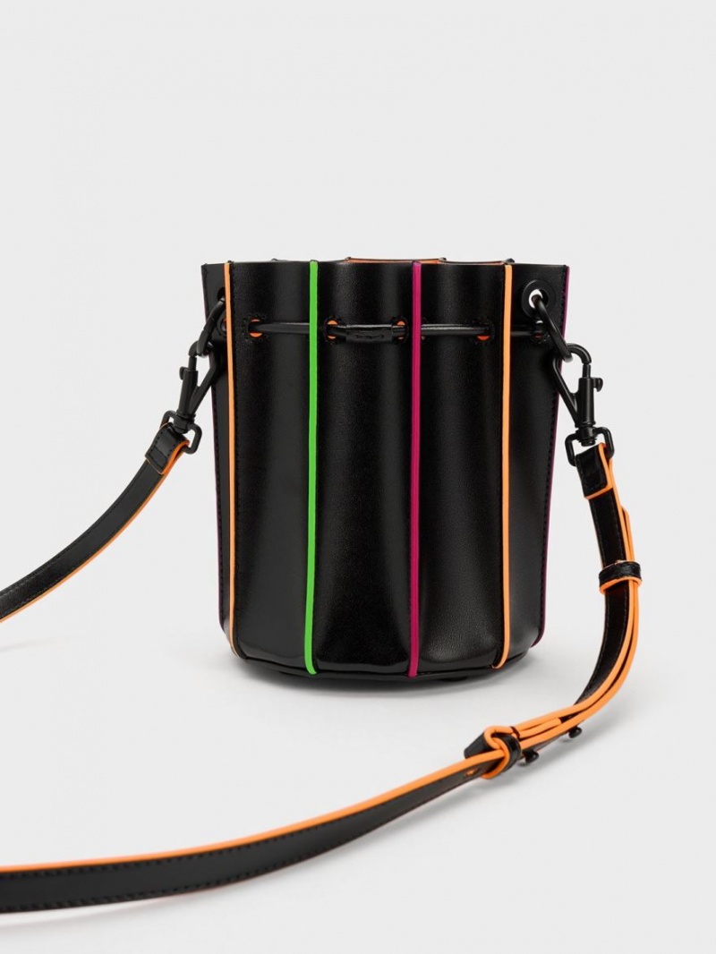 Charles And Keith Clove Top Handle Bucket Bags Black | PHILIPPINES C596