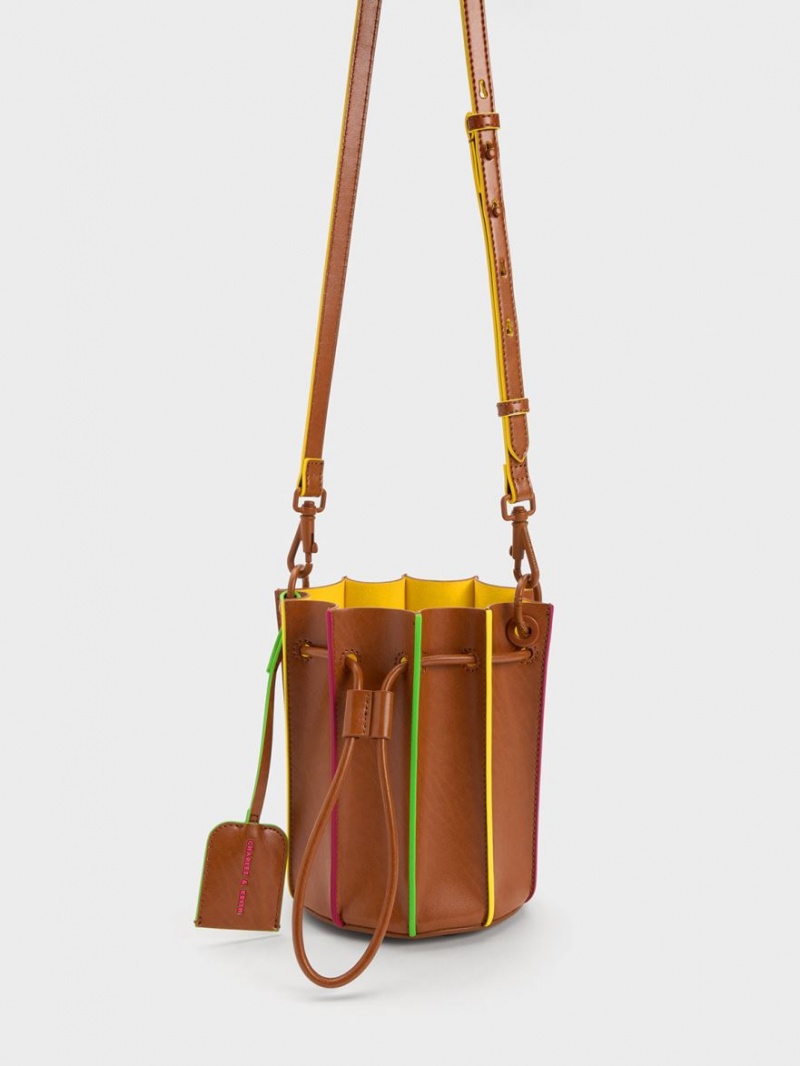 Charles And Keith Clove Top Handle Bucket Bags Brown | PHILIPPINES C180