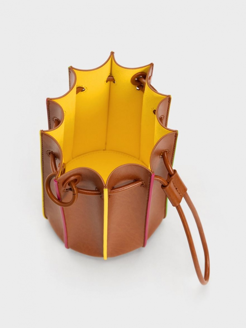 Charles And Keith Clove Top Handle Bucket Bags Brown | PHILIPPINES C180