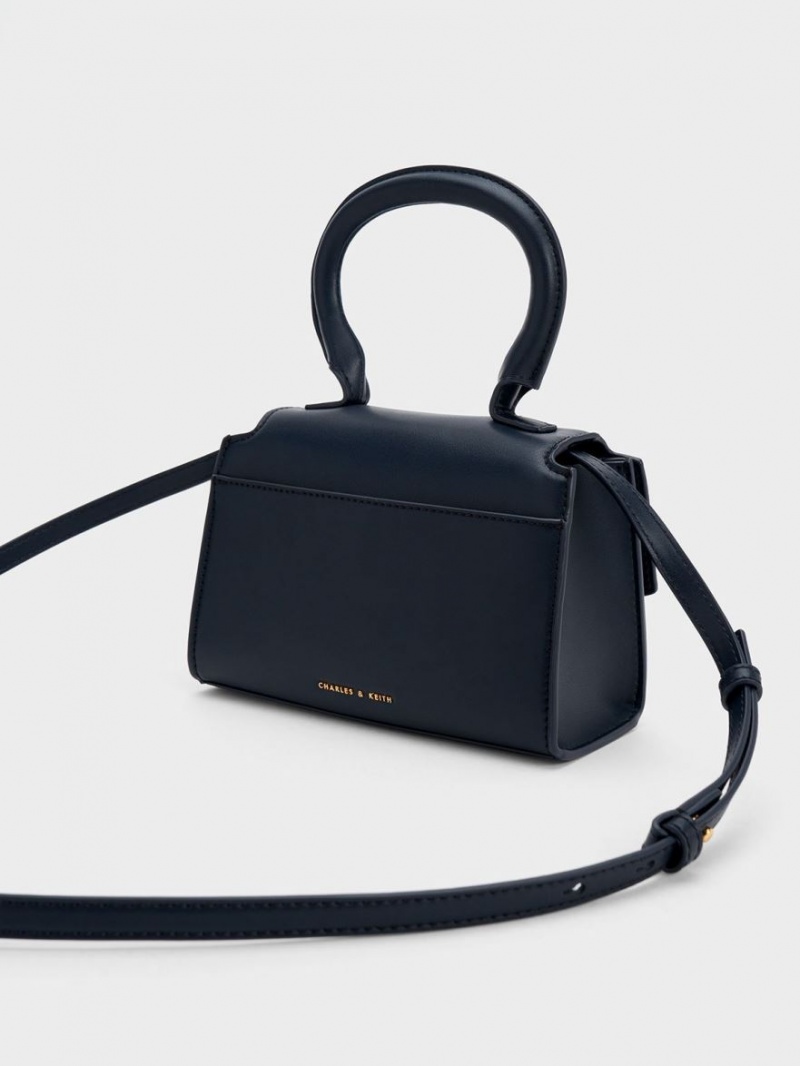 Charles And Keith Clover Curved Handbag Navy | PHILIPPINES Q174