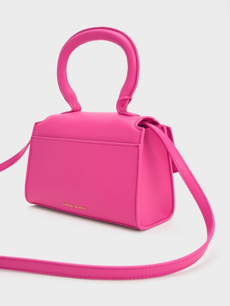 Charles And Keith Clover Curved Handbag Fuchsia | PHILIPPINES W165