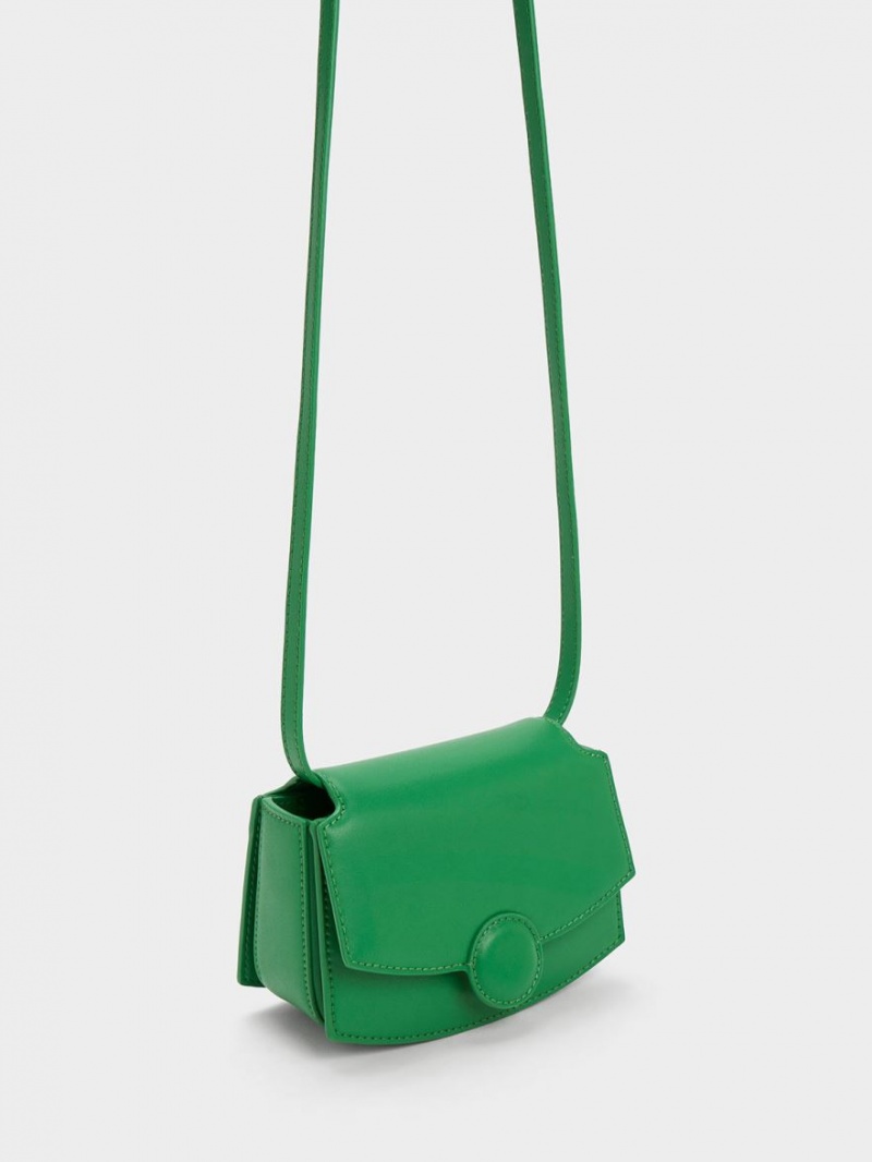 Charles And Keith Clover Curved Shoulder Bags Green | PHILIPPINES K825