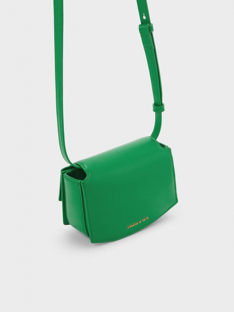 Charles And Keith Clover Curved Shoulder Bags Green | PHILIPPINES K825