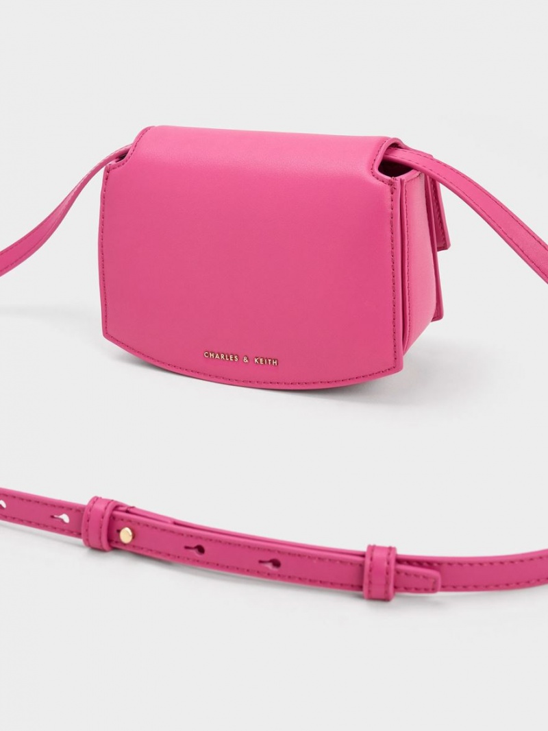 Charles And Keith Clover Curved Shoulder Bags Fuchsia | PHILIPPINES L109