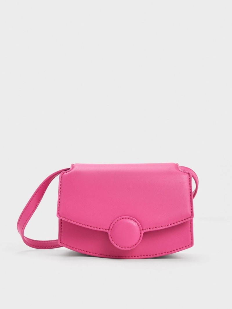 Charles And Keith Clover Curved Shoulder Bags Fuchsia | PHILIPPINES L109