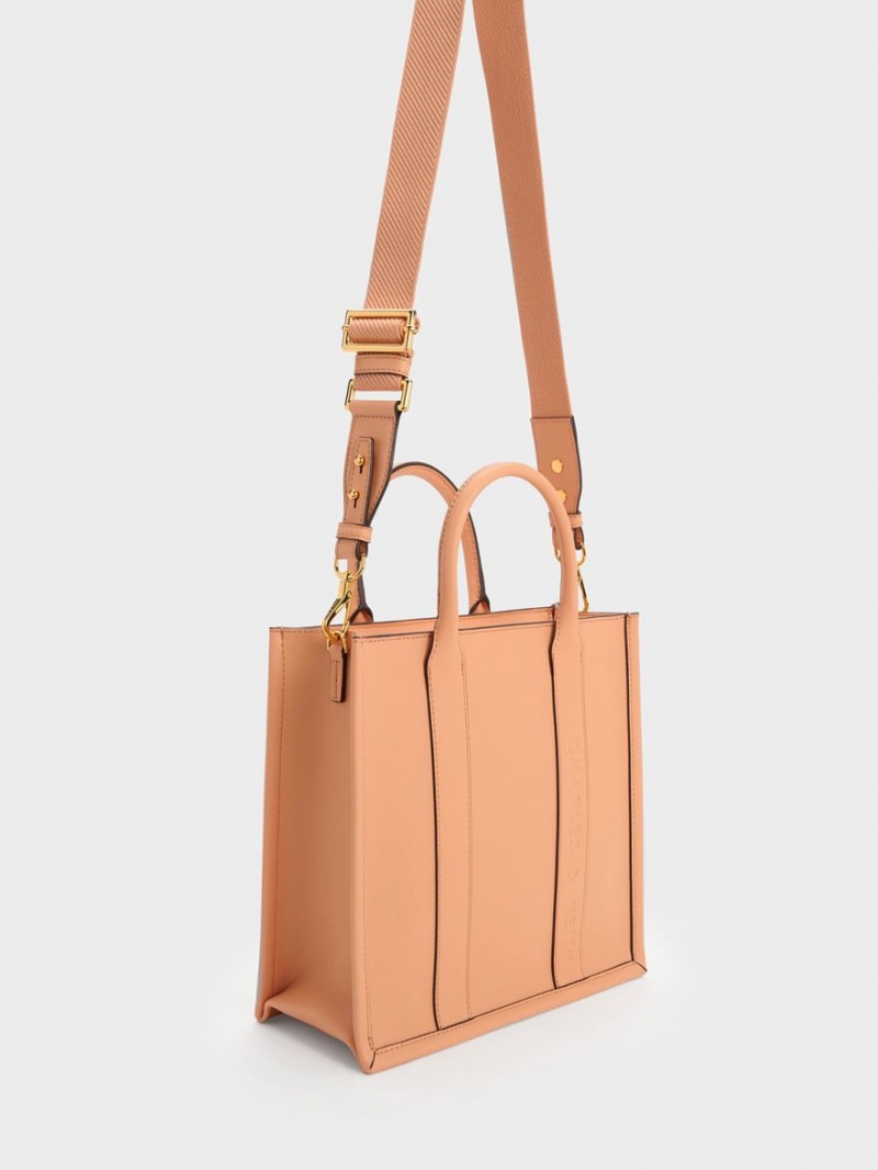 Charles And Keith Clover Trapeze Tote Bags Orange | PHILIPPINES A613