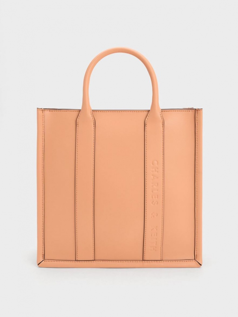 Charles And Keith Clover Trapeze Tote Bags Orange | PHILIPPINES A613