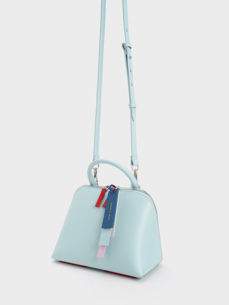 Charles And Keith Cockade Bowling Tote Bags Turquoise | PHILIPPINES H154