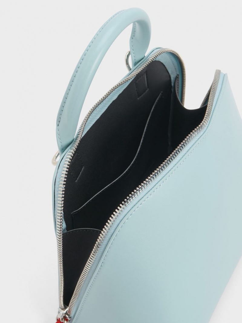 Charles And Keith Cockade Bowling Tote Bags Turquoise | PHILIPPINES H154