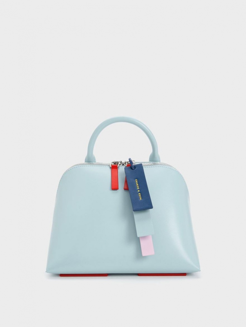 Charles And Keith Cockade Bowling Tote Bags Turquoise | PHILIPPINES H154