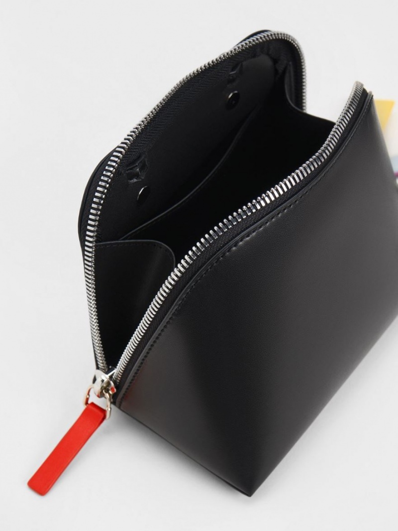 Charles And Keith Cockade Crossbody Bags Black | PHILIPPINES T970