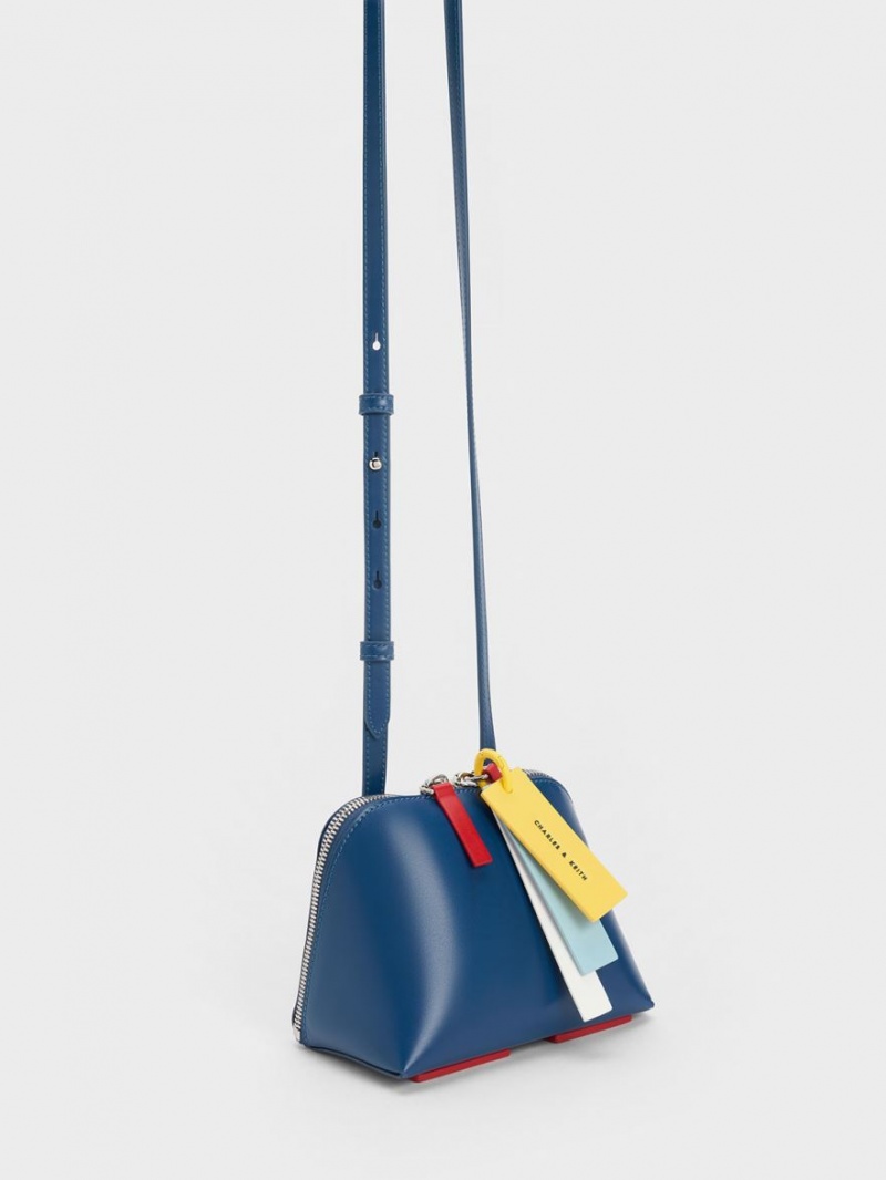 Charles And Keith Cockade Crossbody Bags Navy | PHILIPPINES J637