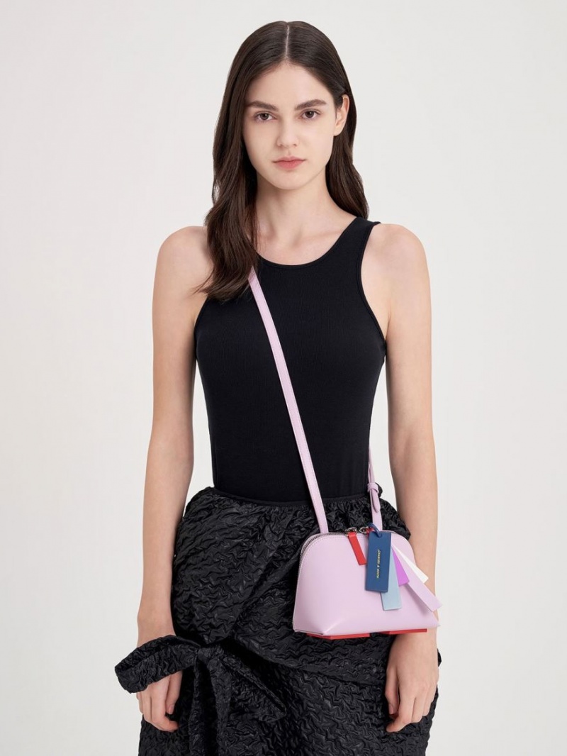 Charles And Keith Cockade Crossbody Bags Purple | PHILIPPINES U716