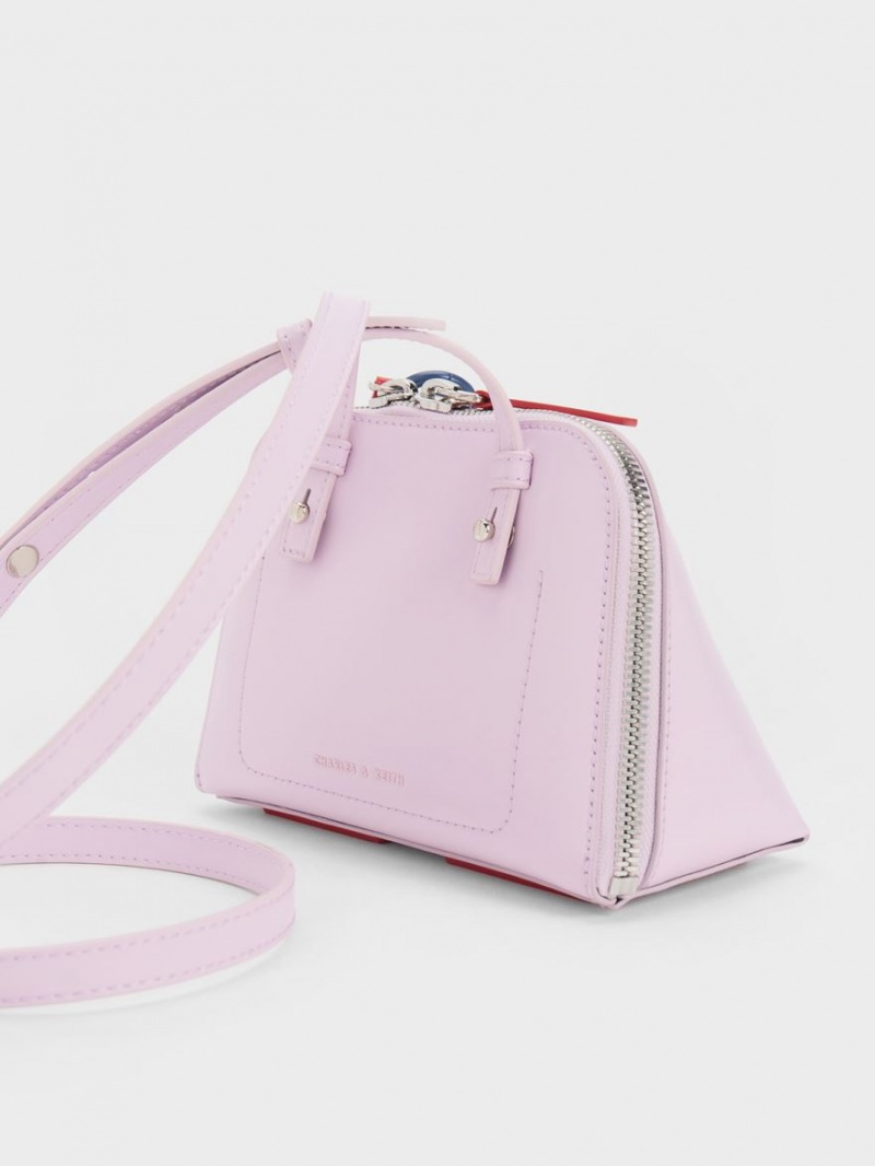 Charles And Keith Cockade Crossbody Bags Purple | PHILIPPINES U716