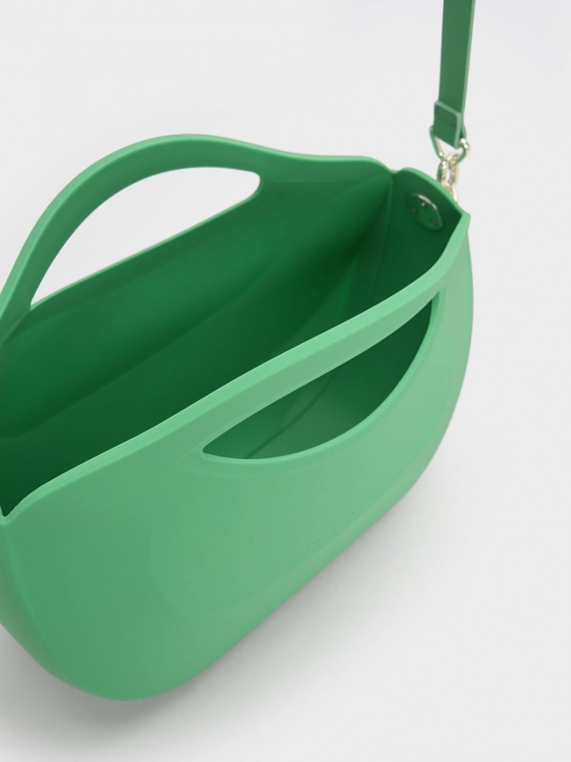 Charles And Keith Cocoon Curved Handbag Green | PHILIPPINES T293