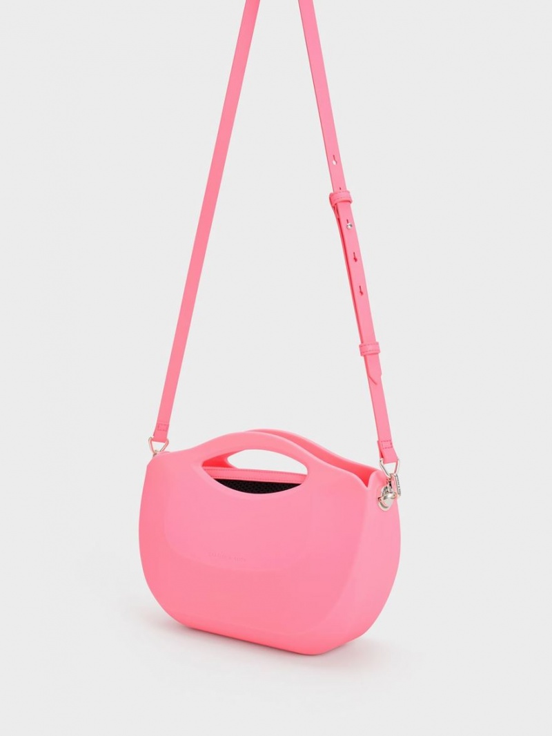 Charles And Keith Cocoon Curved Handbag Pink | PHILIPPINES I136