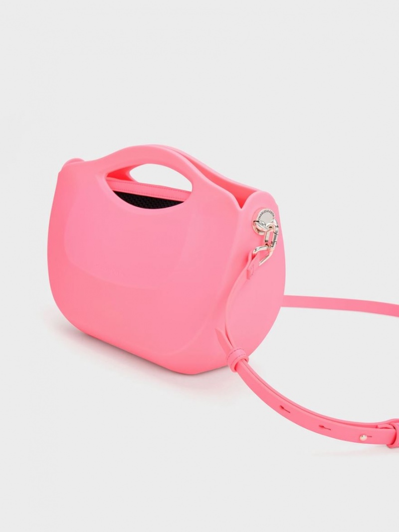 Charles And Keith Cocoon Curved Handbag Pink | PHILIPPINES I136