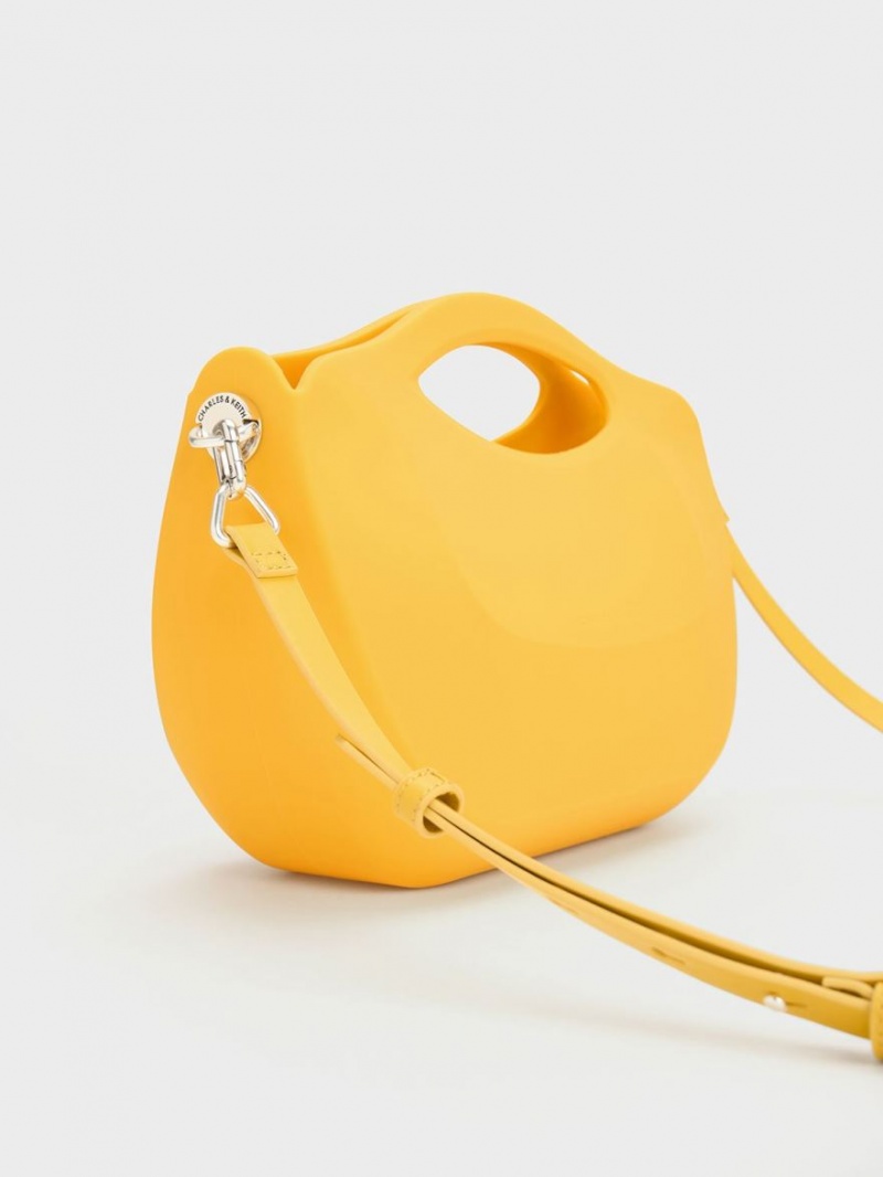 Charles And Keith Cocoon Curved Handbag Yellow | PHILIPPINES U961