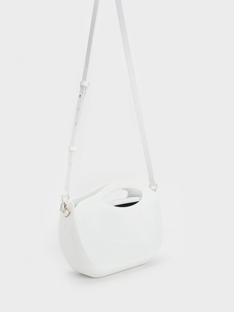 Charles And Keith Cocoon Curved Handbag White | PHILIPPINES I830