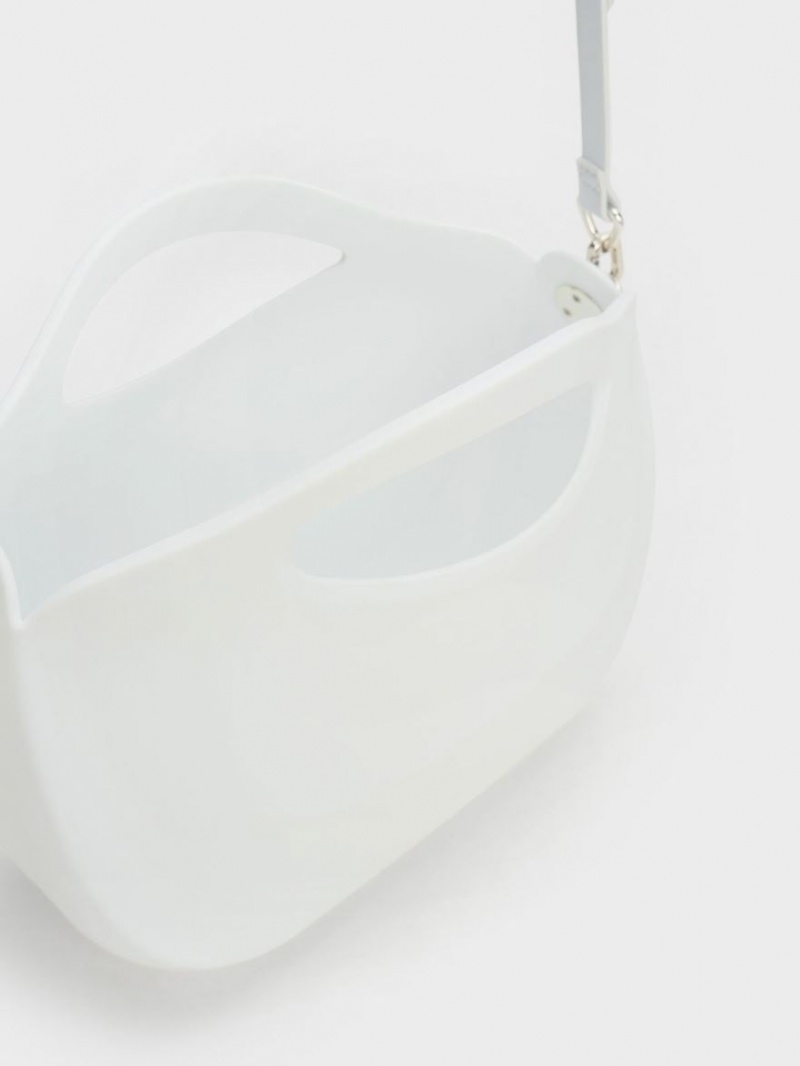 Charles And Keith Cocoon Curved Handbag White | PHILIPPINES I830