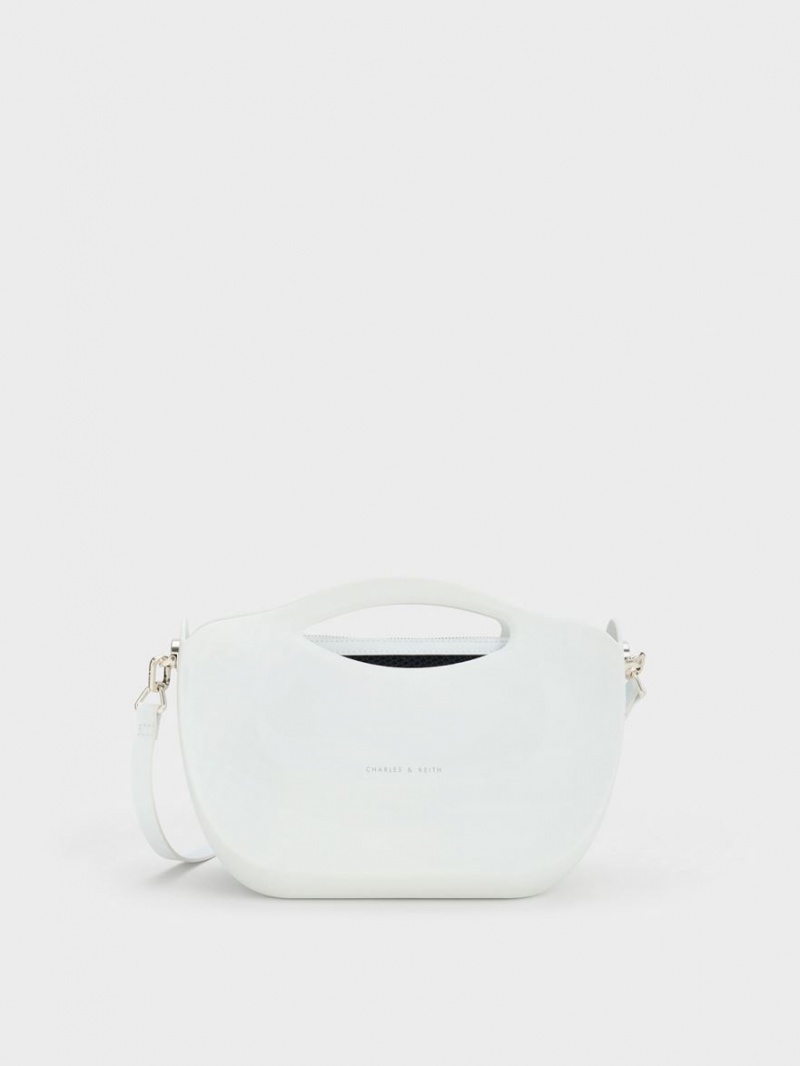 Charles And Keith Cocoon Curved Handbag White | PHILIPPINES I830