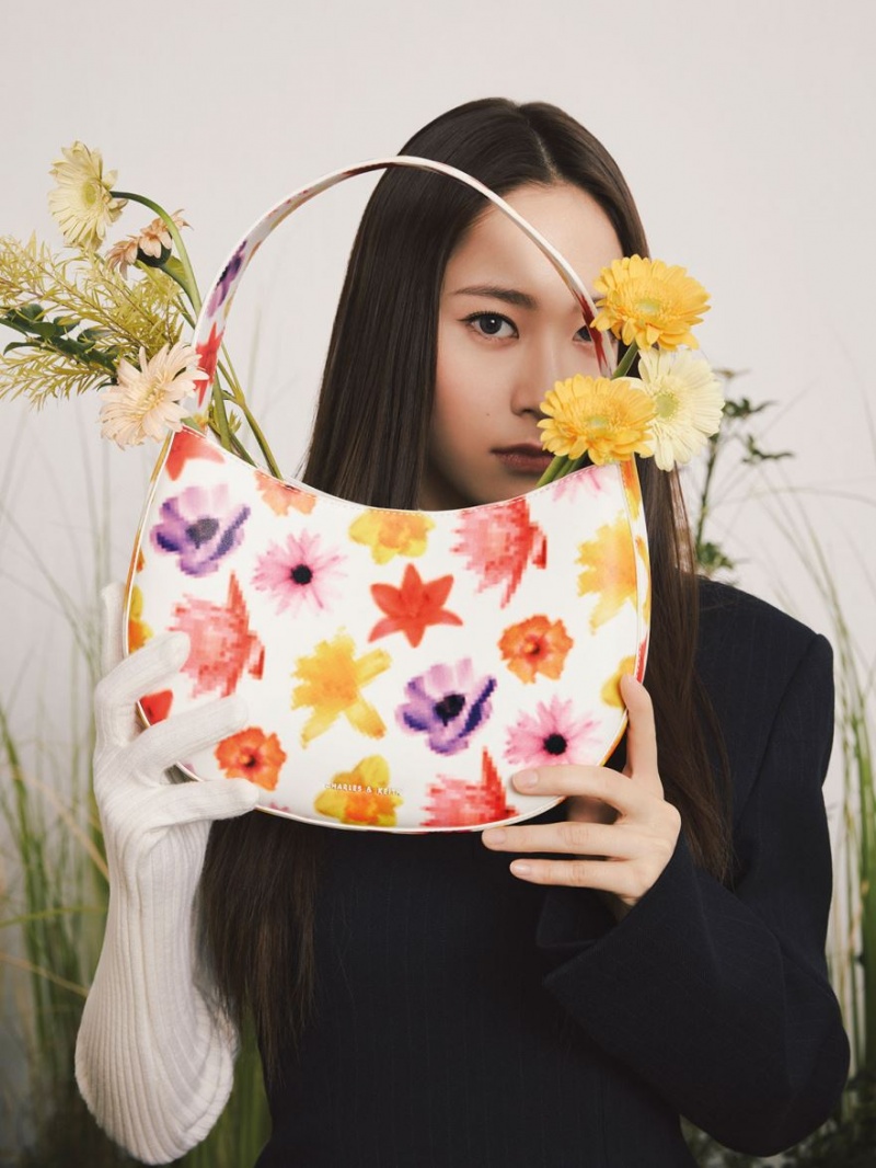 Charles And Keith Coda Floral-Print Top Handle Hobo Bag Multicolor | PHILIPPINES N084