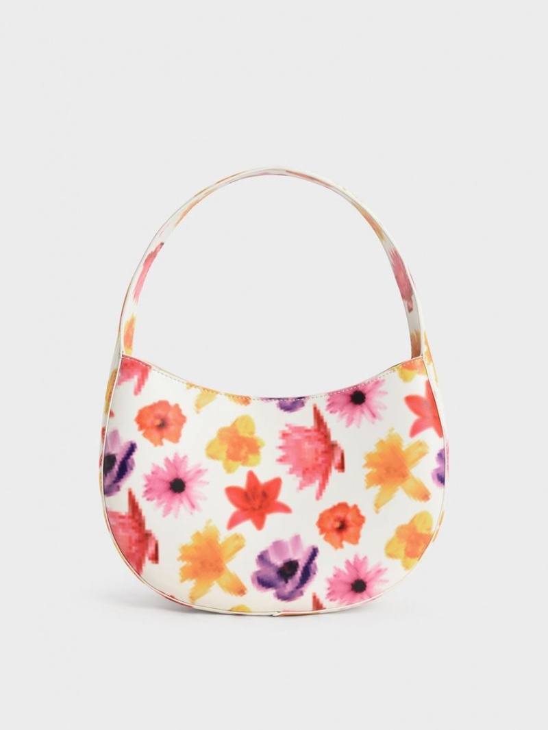 Charles And Keith Coda Floral-Print Top Handle Hobo Bag Multicolor | PHILIPPINES N084