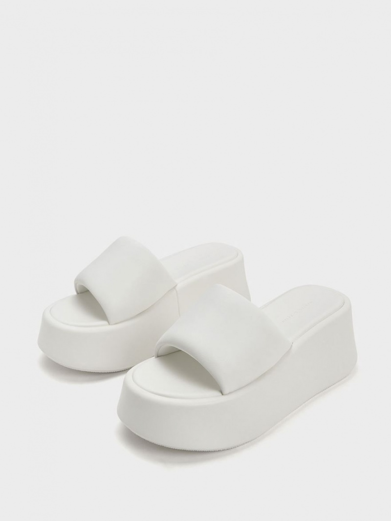 Charles And Keith Constance Platform Sandals White | PHILIPPINES L416