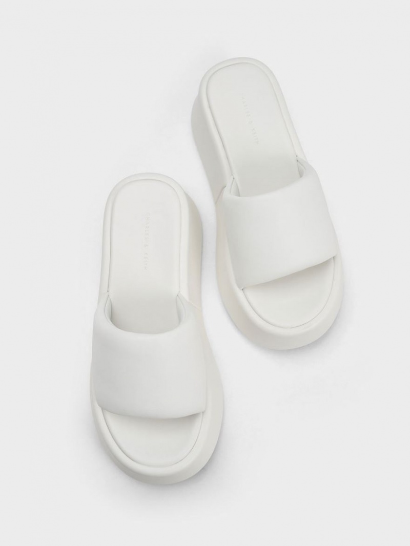 Charles And Keith Constance Platform Sandals White | PHILIPPINES L416