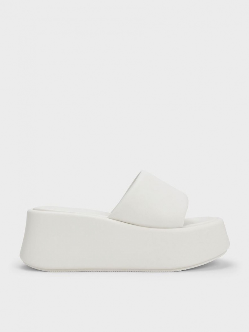 Charles And Keith Constance Platform Sandals White | PHILIPPINES L416