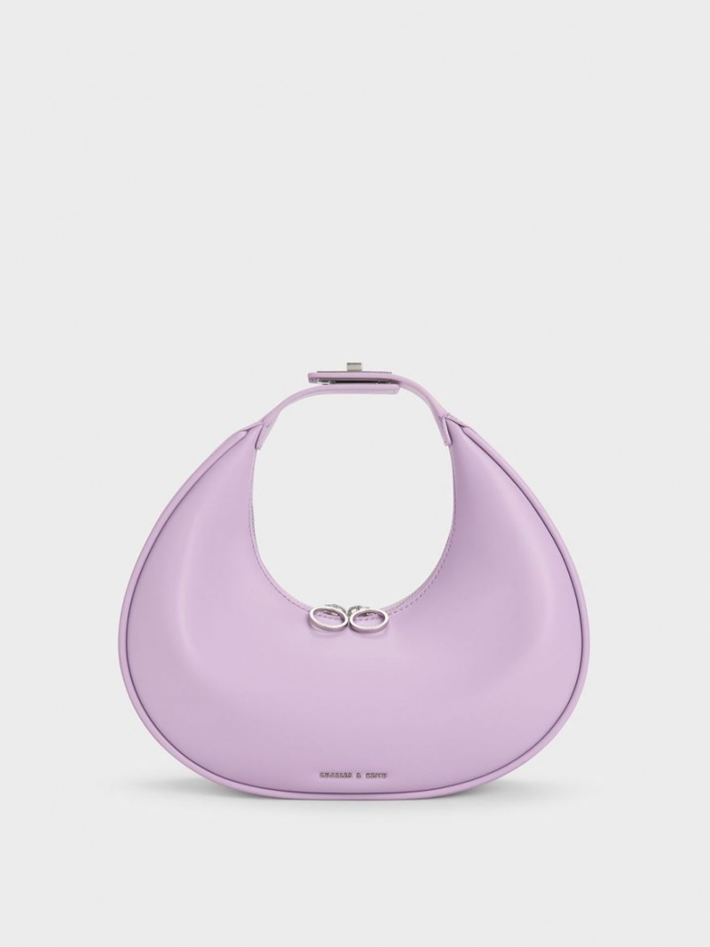 Charles And Keith Crescent Hobo Bag Purple | PHILIPPINES T974