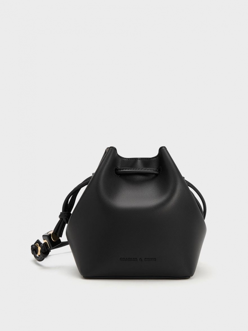 Charles And Keith Cube Knotted Bucket Bags Black | PHILIPPINES E794