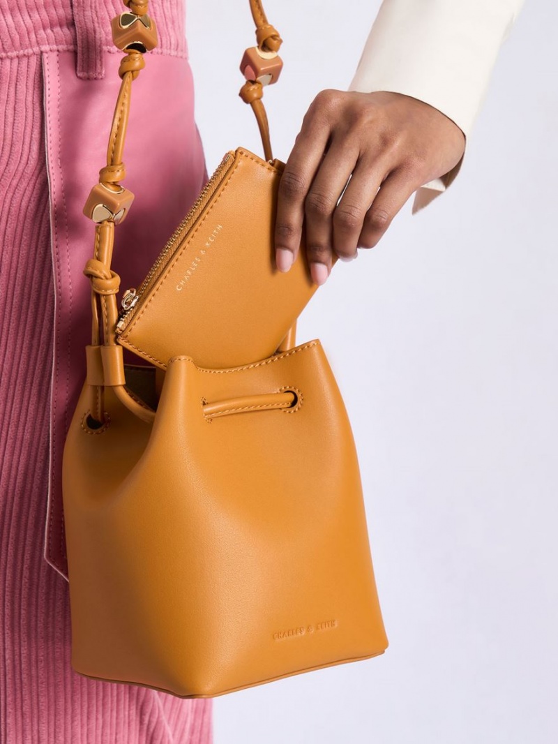 Charles And Keith Cube Knotted Bucket Bags Orange | PHILIPPINES M847