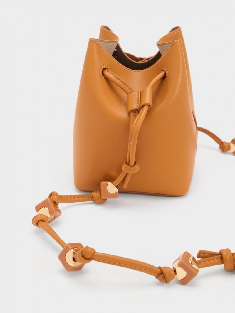 Charles And Keith Cube Knotted Bucket Bags Orange | PHILIPPINES M847