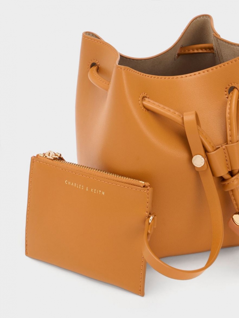 Charles And Keith Cube Knotted Bucket Bags Orange | PHILIPPINES M847